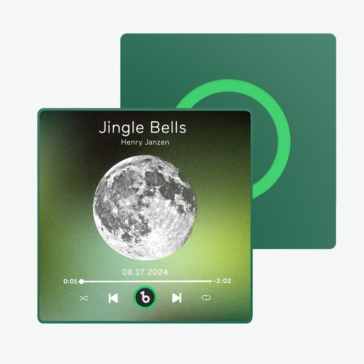 FridgeBeats Framed Custom Music Fridge Magnet New 4.0 Upgrade with Moon Phrase Album Fridge Magnet Music Wall Photo Sticker Music Movement