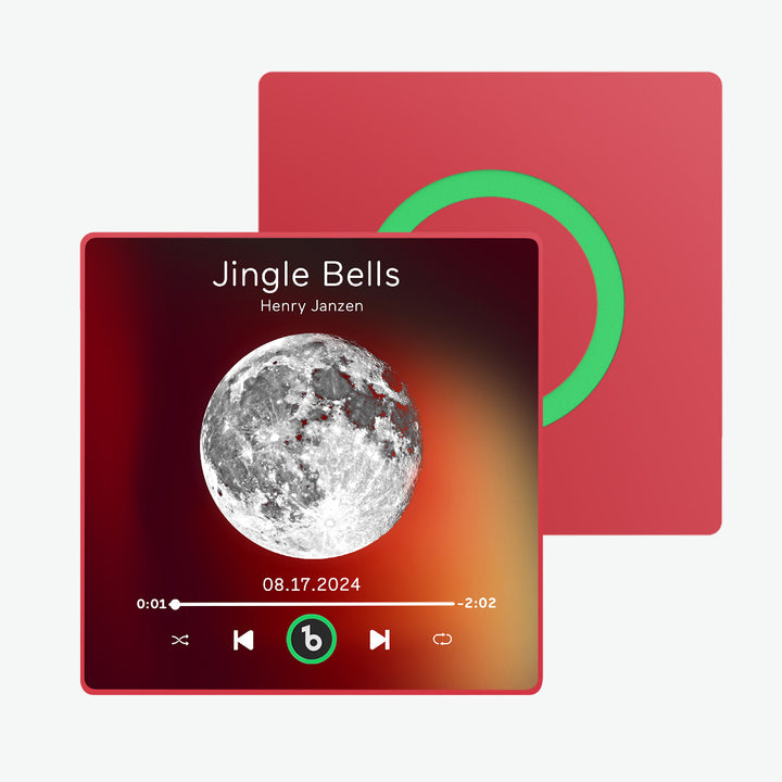 FridgeBeats Framed Custom Music Fridge Magnet New 4.0 Upgrade with Moon Phrase Album Fridge Magnet Music Wall Photo Sticker Music Movement