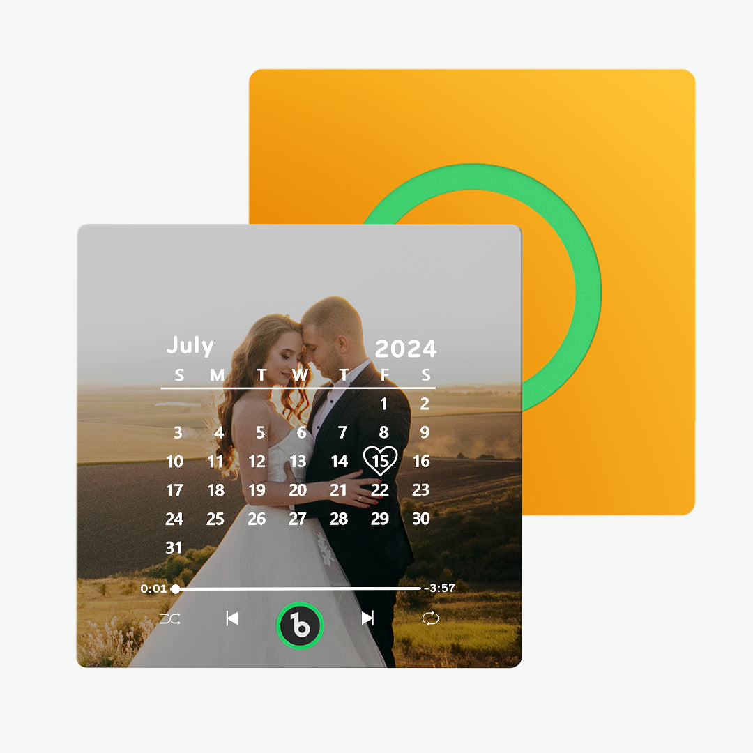 FridgeBeats Frameless Custom Music Fridge Magnet New 4.0 Upgrade Colorful Personalized Calendar Fridge Magnet with Photo Wedding Gift