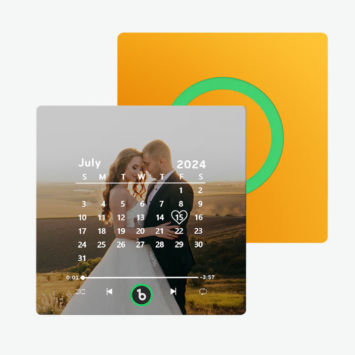 FridgeBeats Frameless Custom Music Fridge Magnet New 4.0 Upgrade Colorful Personalized Calendar Fridge Magnet with Photo Wedding Gift