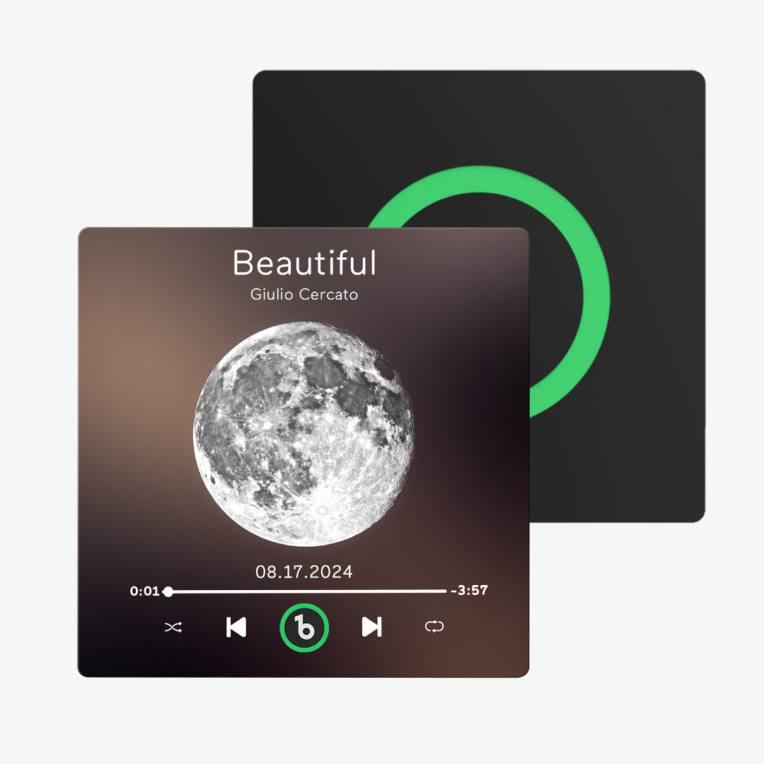 FridgeBeats Frameless Custom Music Fridge Magnet New 4.0 Upgrade with Moon Phrase Album Fridge Magnet Wall Photo Sticker Music Movement