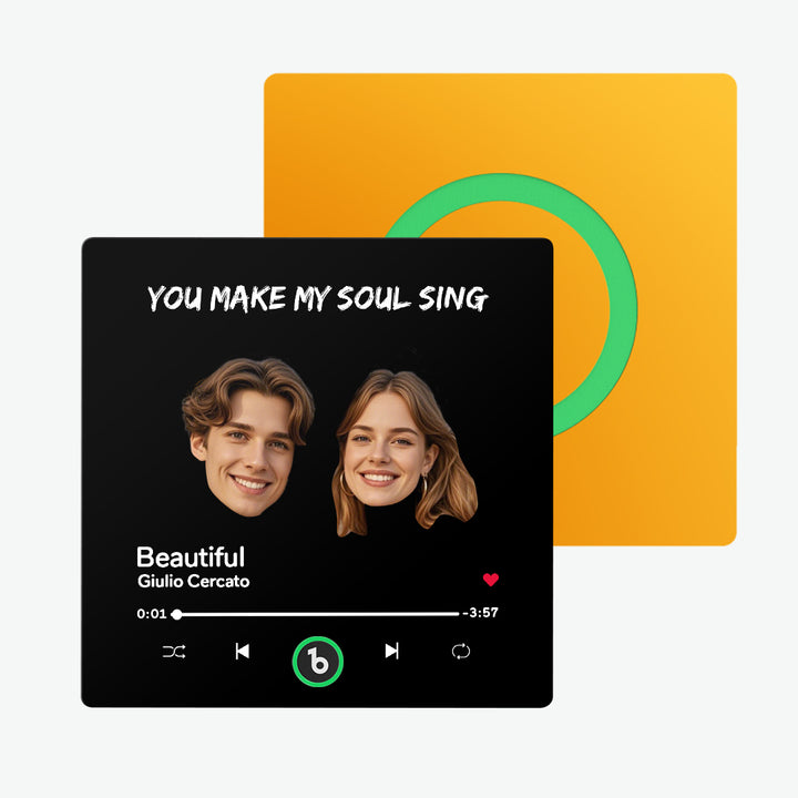 FridgeBeats Frameless Custom Music Fridge Magnet Custom Face Text Fridge Magnet Album Fridge Magnet Music Wall Photo Sticker Gift for Couple