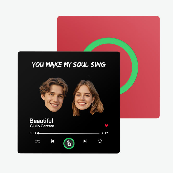 FridgeBeats Frameless Custom Music Fridge Magnet Custom Face Text Fridge Magnet Album Fridge Magnet Music Wall Photo Sticker Gift for Couple