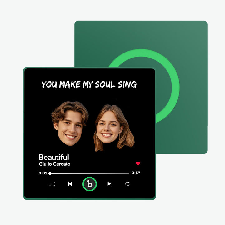 FridgeBeats Framed Custom Music Fridge Magnet Custom Face Text Fridge Magnet Album Fridge Magnet Music Wall Photo Sticker Gift for Couple