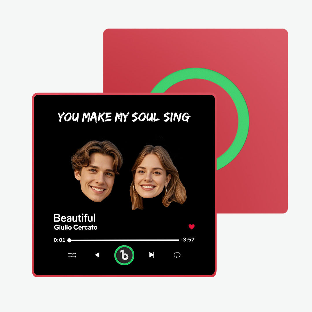 FridgeBeats Framed Custom Music Fridge Magnet Custom Face Text Fridge Magnet Album Fridge Magnet Music Wall Photo Sticker Gift for Couple