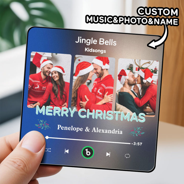 FridgeBeats Framed 4.0 Custom 3 Photos Music Fridge Magnet FridgeBeats Pro Supports Bluetooth Connectivity Christmas Gifts