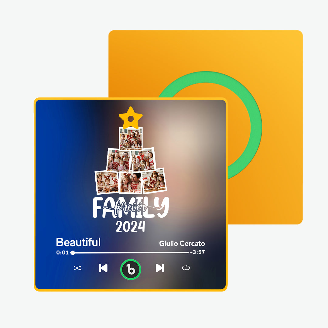 FridgeBeats Framed Custom Music Fridge Magnet Personalized Christmas Tree Photo Fridge Magnet Music That Can Be Played Christmas Gift