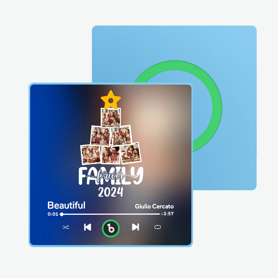 FridgeBeats Framed Custom Music Fridge Magnet Personalized Christmas Tree Photo Fridge Magnet Music That Can Be Played Christmas Gift