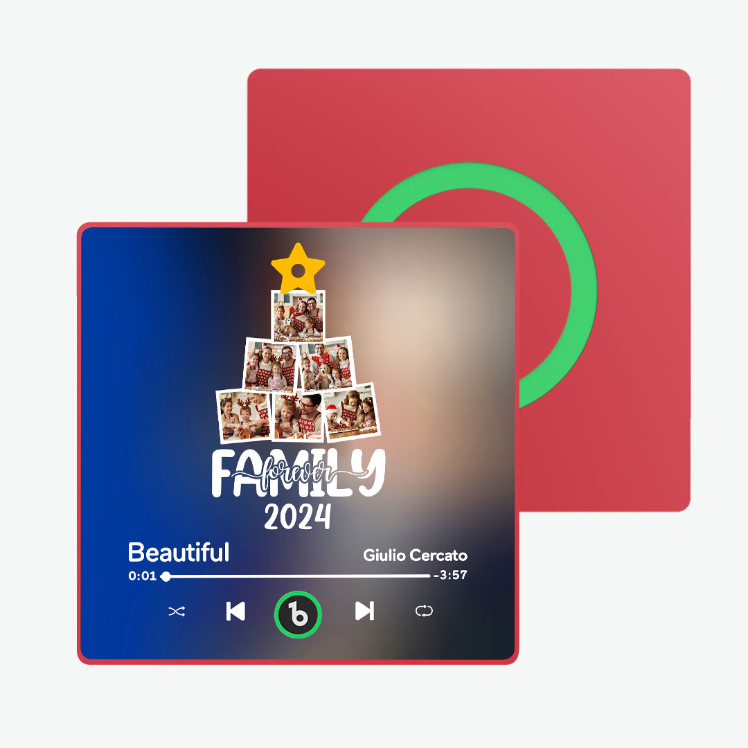 FridgeBeats Framed Custom Music Fridge Magnet Personalized Christmas Tree Photo Fridge Magnet Music That Can Be Played Christmas Gift