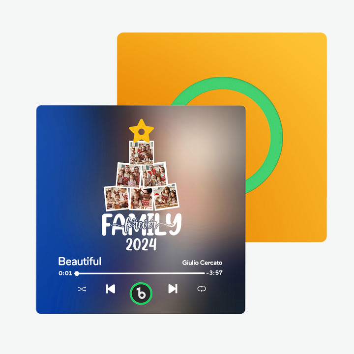 FridgeBeats Frameless Custom Music Fridge Magnet Personalized Christmas Tree Photo Fridge Magnet Music That Can Be Played Christmas Gift