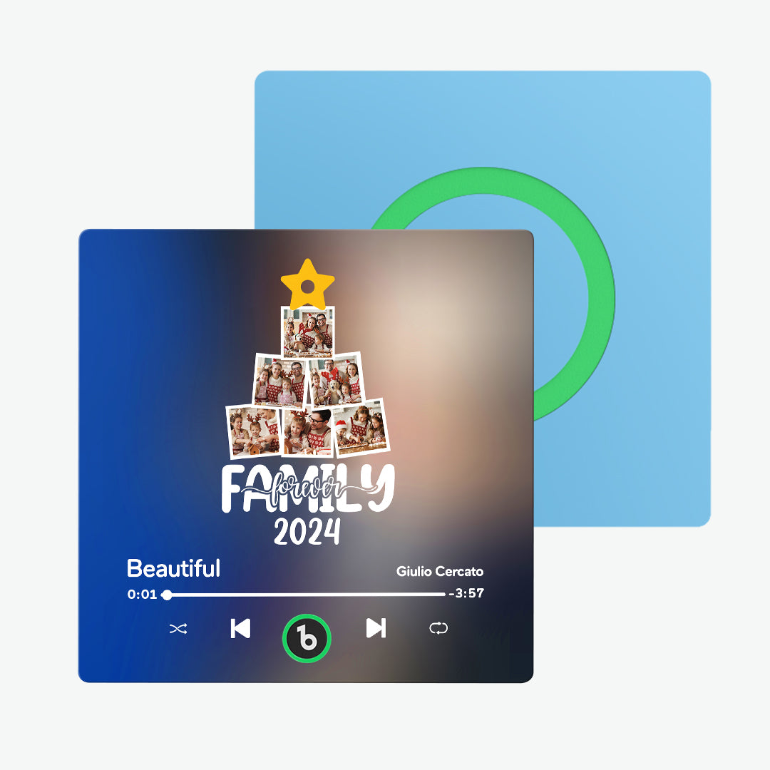 FridgeBeats Frameless Custom Music Fridge Magnet Personalized Christmas Tree Photo Fridge Magnet Music That Can Be Played Christmas Gift