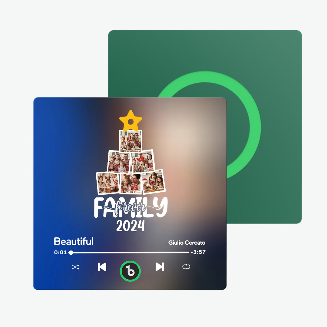 FridgeBeats Frameless Custom Music Fridge Magnet Personalized Christmas Tree Photo Fridge Magnet Music That Can Be Played Christmas Gift