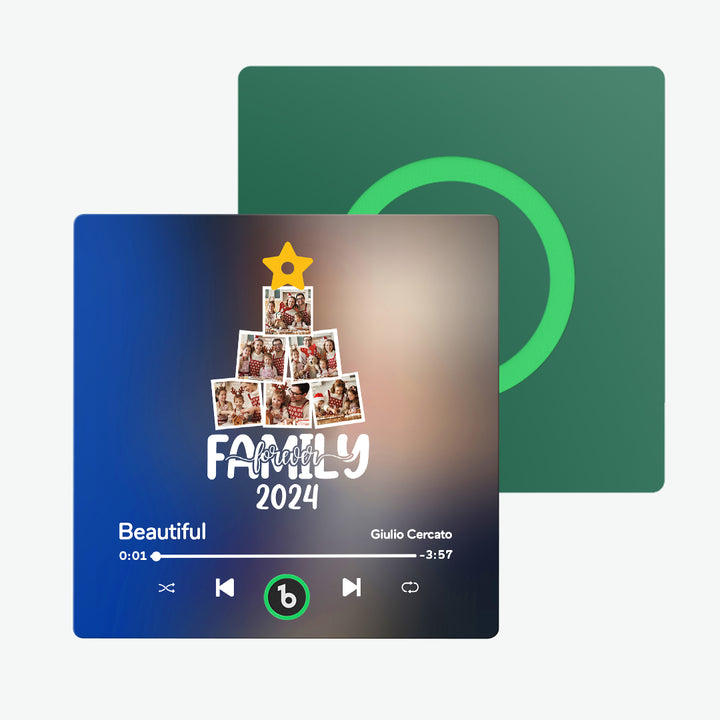 FridgeBeats Frameless Custom Music Fridge Magnet Personalized Christmas Tree Photo Fridge Magnet Music That Can Be Played Christmas Gift