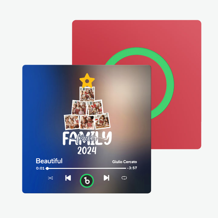 FridgeBeats Frameless Custom Music Fridge Magnet Personalized Christmas Tree Photo Fridge Magnet Music That Can Be Played Christmas Gift