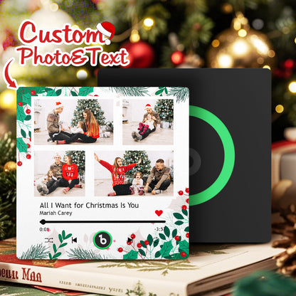 FridgeBeats Frameless 4.0 Custom Music Fridge Magnet Personalized Multi Photo Fridge Magnet for Christmas Gift