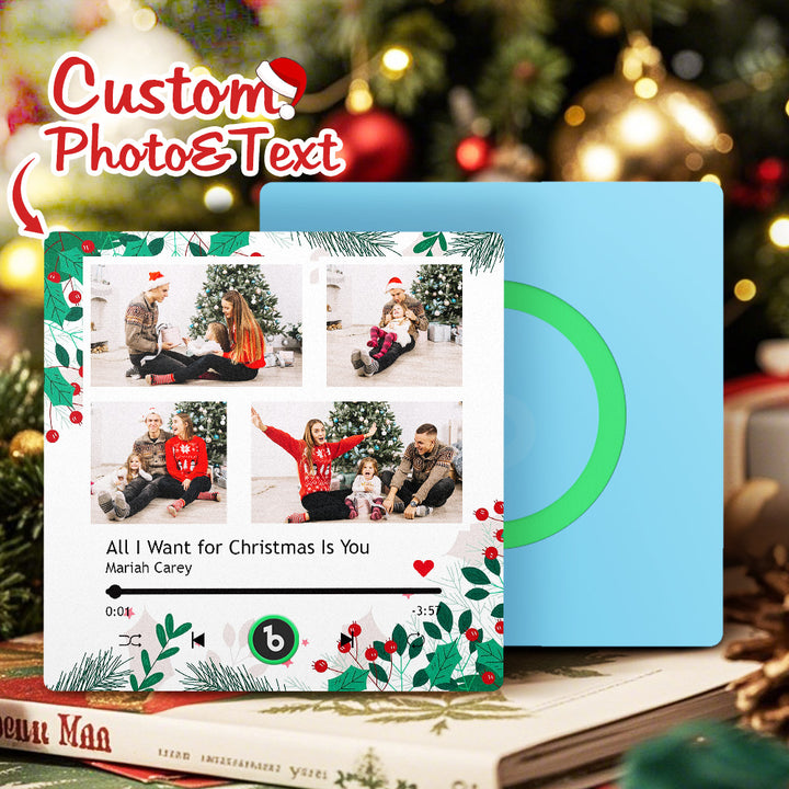 FridgeBeats Frameless 4.0 Custom Music Fridge Magnet Personalized Multi Photo Fridge Magnet for Christmas Gift