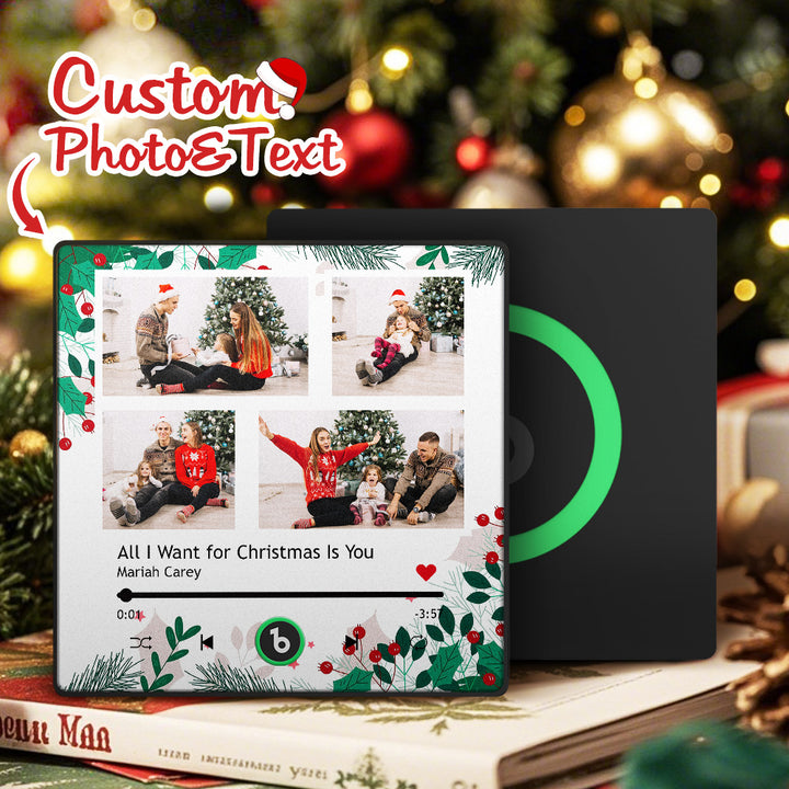 FridgeBeats Framed 4.0 Custom Music Fridge Magnet Personalized Multi Photo Fridge Magnet for Christmas Gift