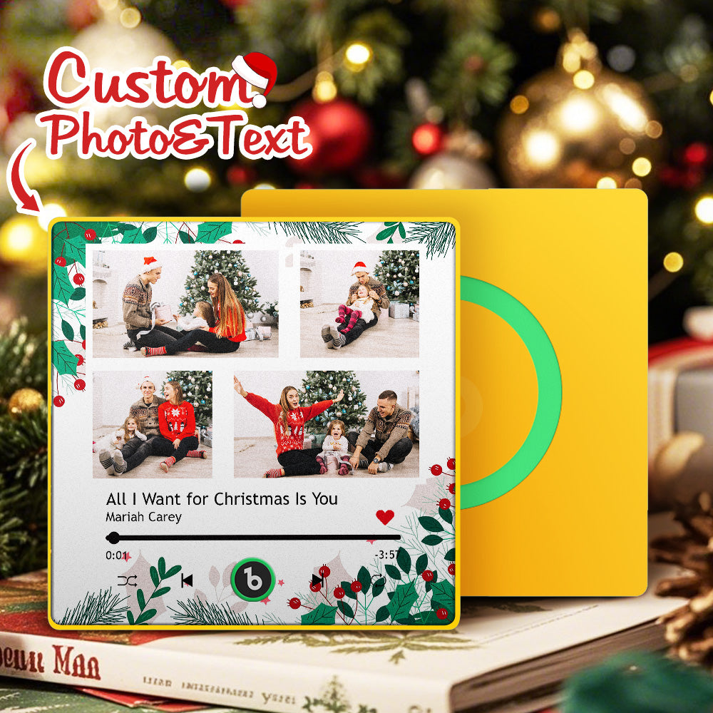 FridgeBeats Framed 4.0 Custom Music Fridge Magnet Personalized Multi Photo Fridge Magnet for Christmas Gift