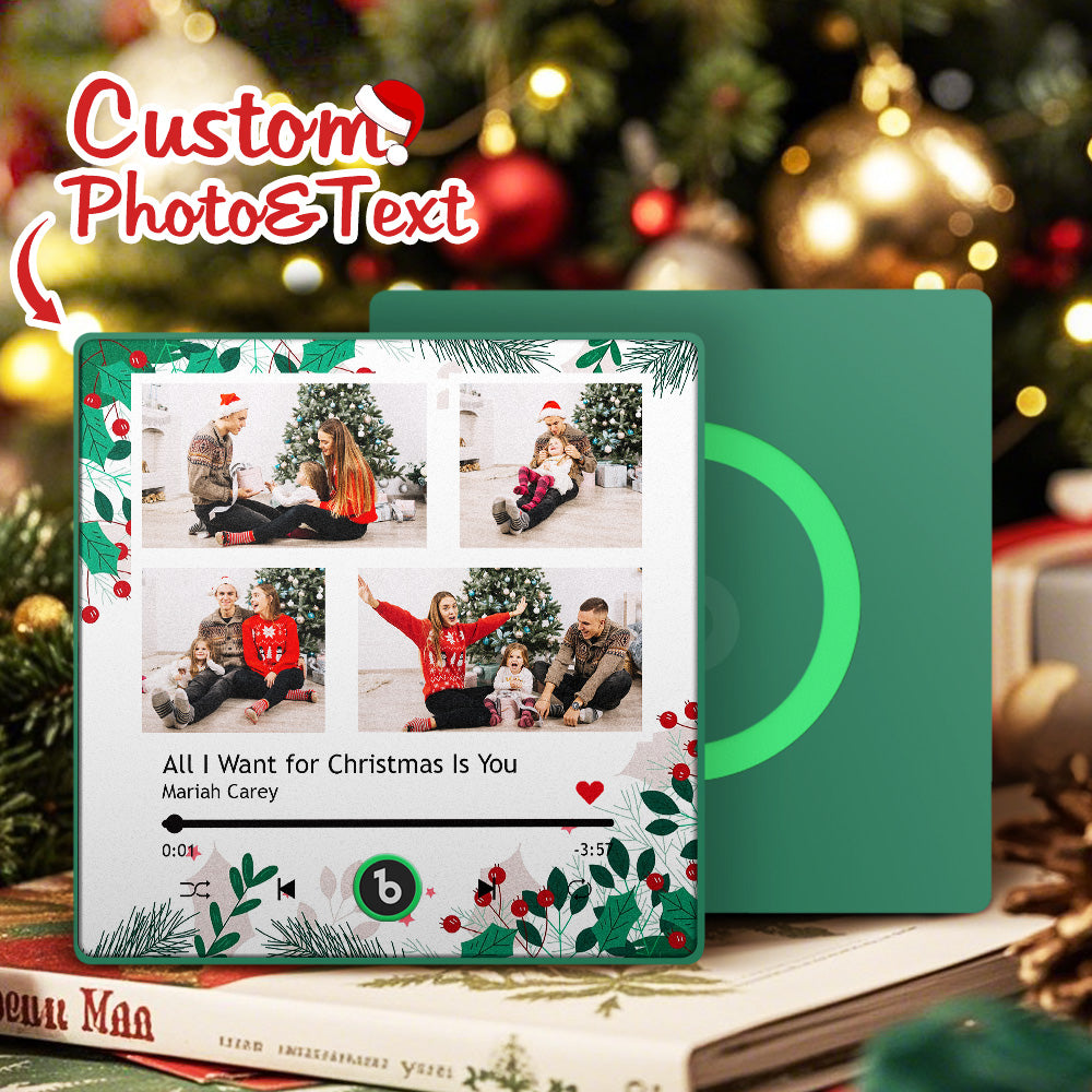 FridgeBeats Framed 4.0 Custom Music Fridge Magnet Personalized Multi Photo Fridge Magnet for Christmas Gift