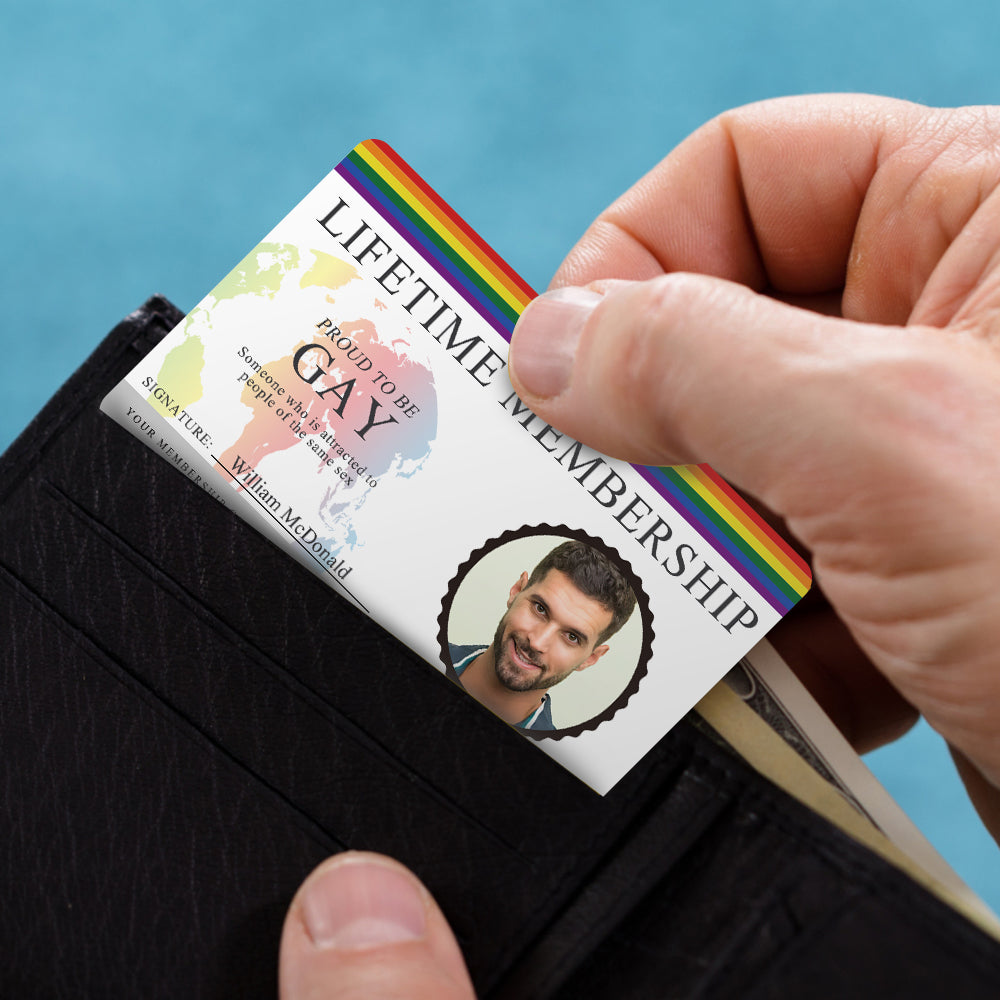 Custom LGBT ID Card Wallet Insert Personalized Gay Pride Card Badge Gifts for Pride Month