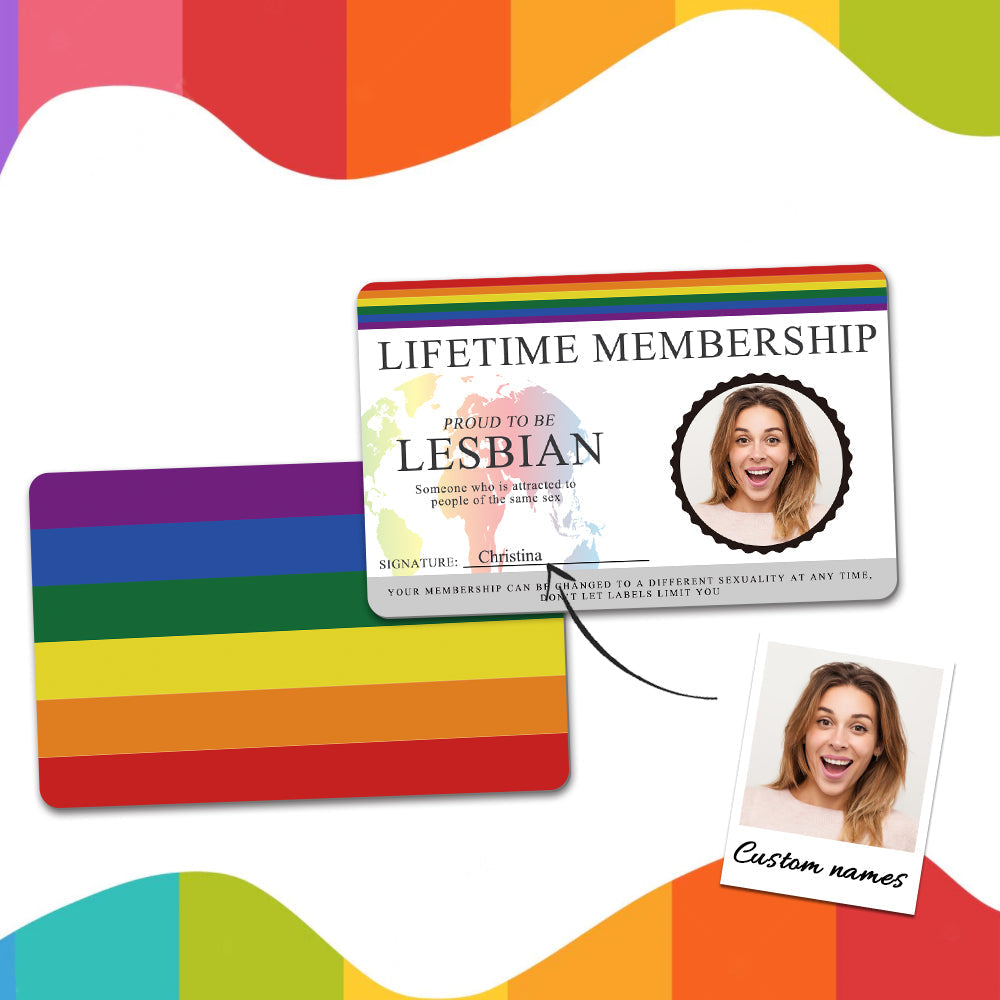 Custom LGBT ID Card Wallet Insert Personalized Gay Pride Card Badge Gifts for Pride Month