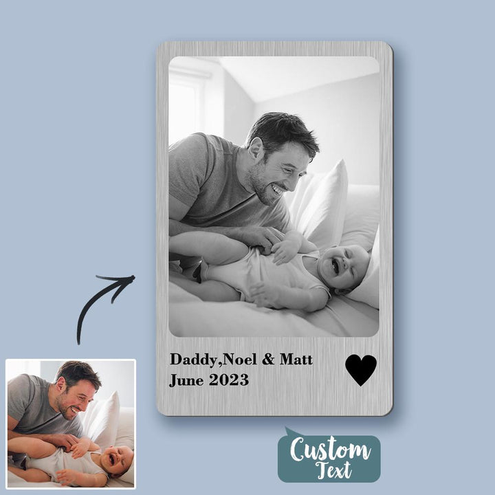 Love Gifts Photo Wallet Card Polaroid Style Metal Card Personlized Keepsake Gift