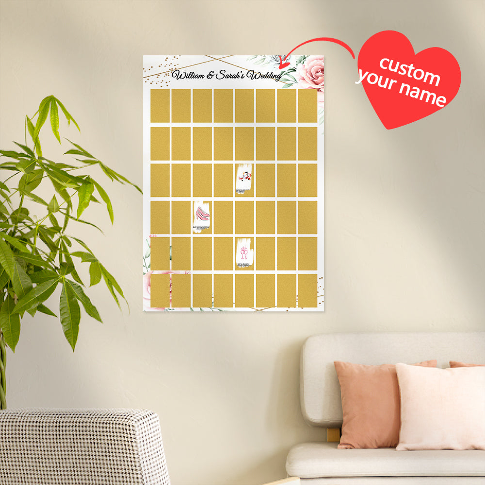 Personalised Scratch off Bucket list Custom Scratch off Poster Wedding Gift for Couple