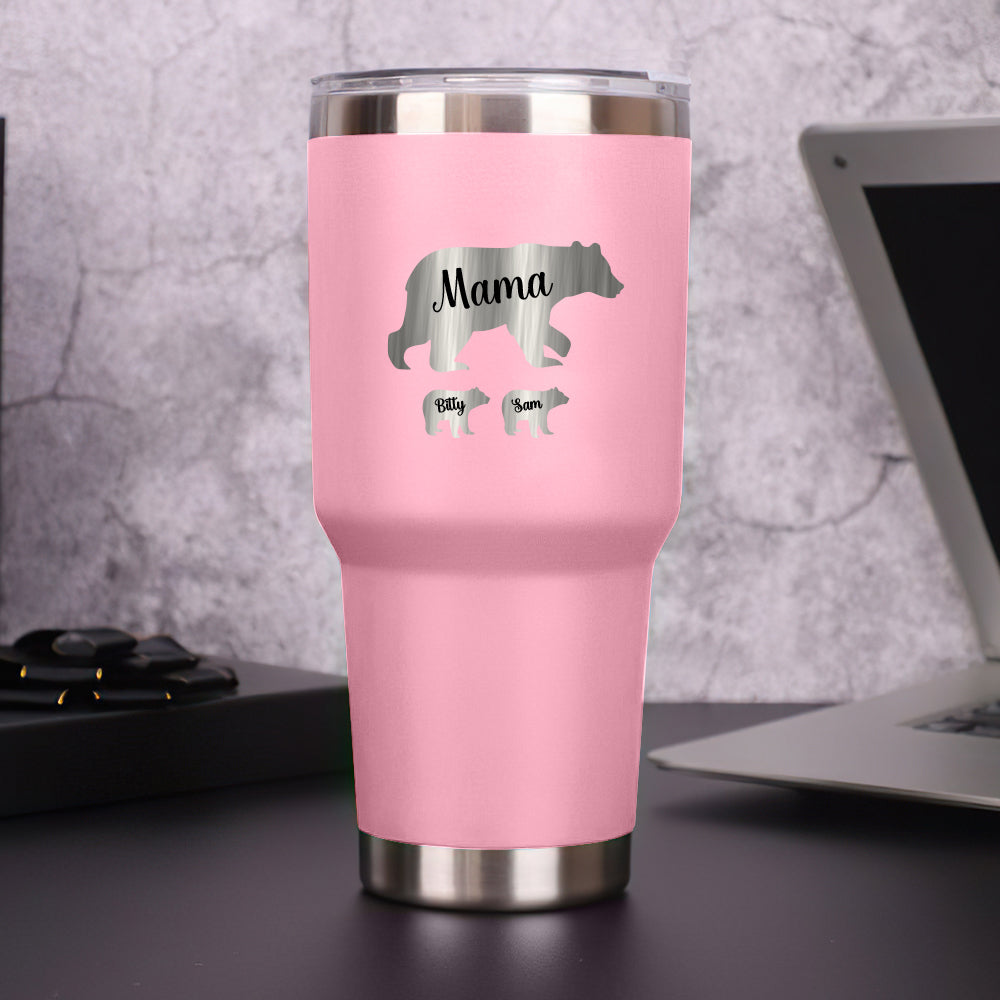 Personalized Mama Bear Tumbler Travel Mug Gift for Mother's Day Gift for Mom Grandma