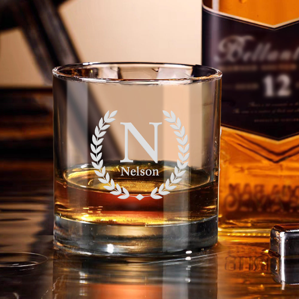 Personalized Text Whisky Glass Wedding Gift - Customized Glassware for Couples