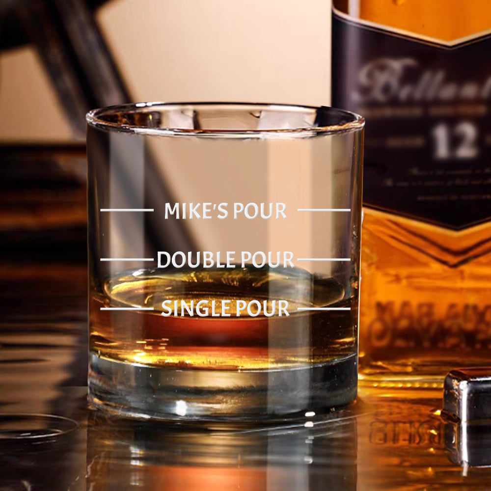 Personalized Text Whisky Glass Wedding Gift - Customized Glassware for Couples
