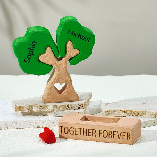 Holz-stammbaum-puzzle Mit Individuellen Namen, Heimdekoration, Einweihungsgeschenke