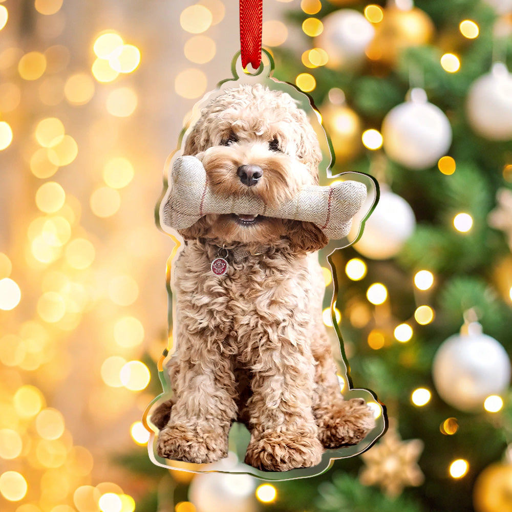 Custom Pet Photo Acrylic Shaped Ornament Christmas GIft for Pet Lover