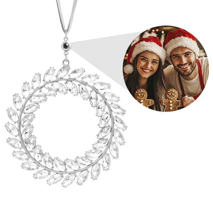 Personalized Photo Wreath Projection Ornaments Christmas Tree Decoration Ornaments for Christmas Gifts