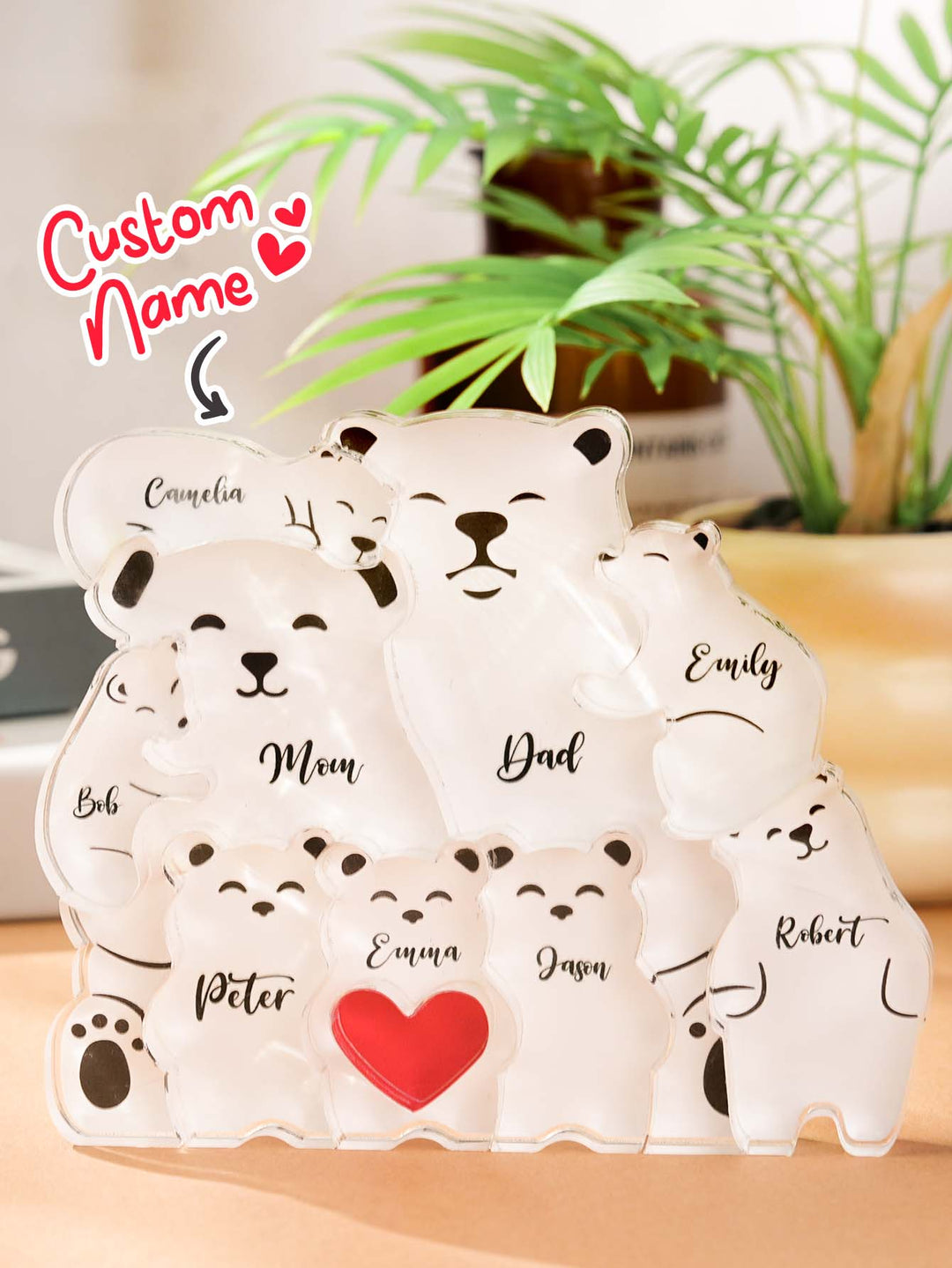 Personalized Bear Puzzle Custom Family Member Names Puzzle Gift for Mother
