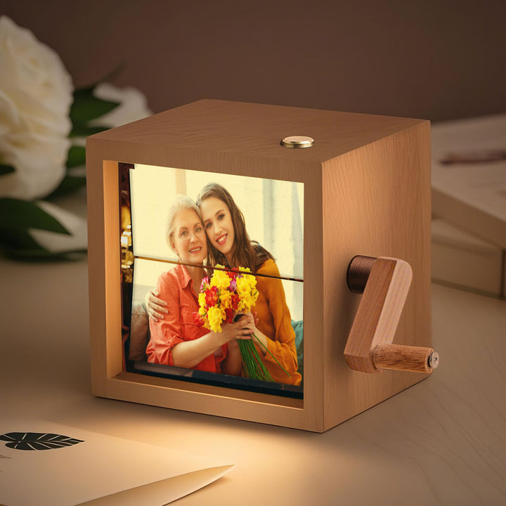 Custom 16 Photos Music Flipbook Frame Animation Machine Detachable Photos Mechanical Hand-cranked Photo Album