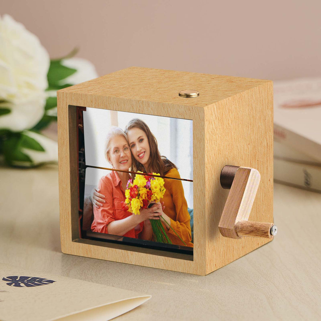 Custom 8 Photos Music Flipbook Frame Animation Machine Detachable Photos Mechanical Hand-cranked Photo Album