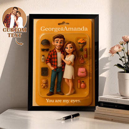Fully Body Custom Cartoon Style Figure Portraits Personalized Toy Box Art Custom Photo Frame Decorations Flat Printed Image