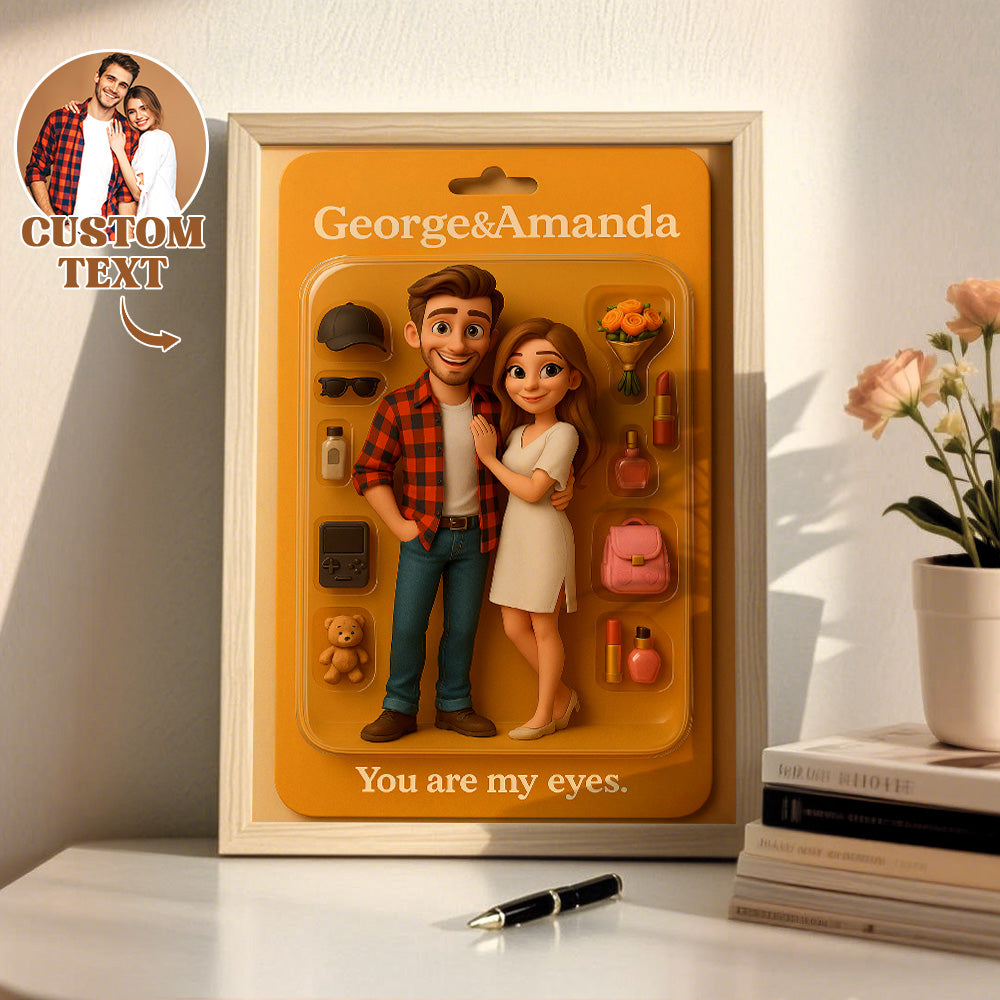 Fully Body Custom Cartoon Style Figure Portraits Personalized Toy Box Art Custom Photo Frame Decorations Flat Printed Image
