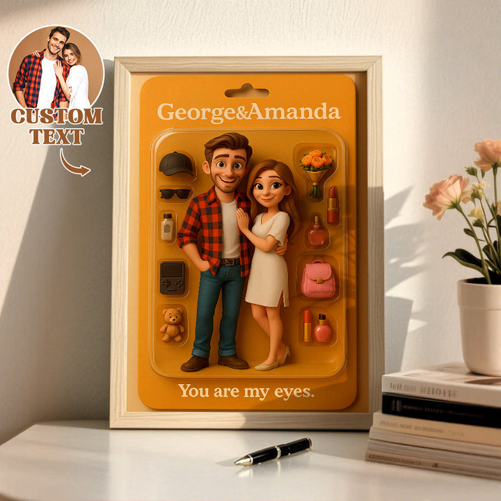 Fully Body Custom Cartoon Style Figure Portraits Personalized Toy Box Art Custom Photo Frame Decorations Flat Printed Image