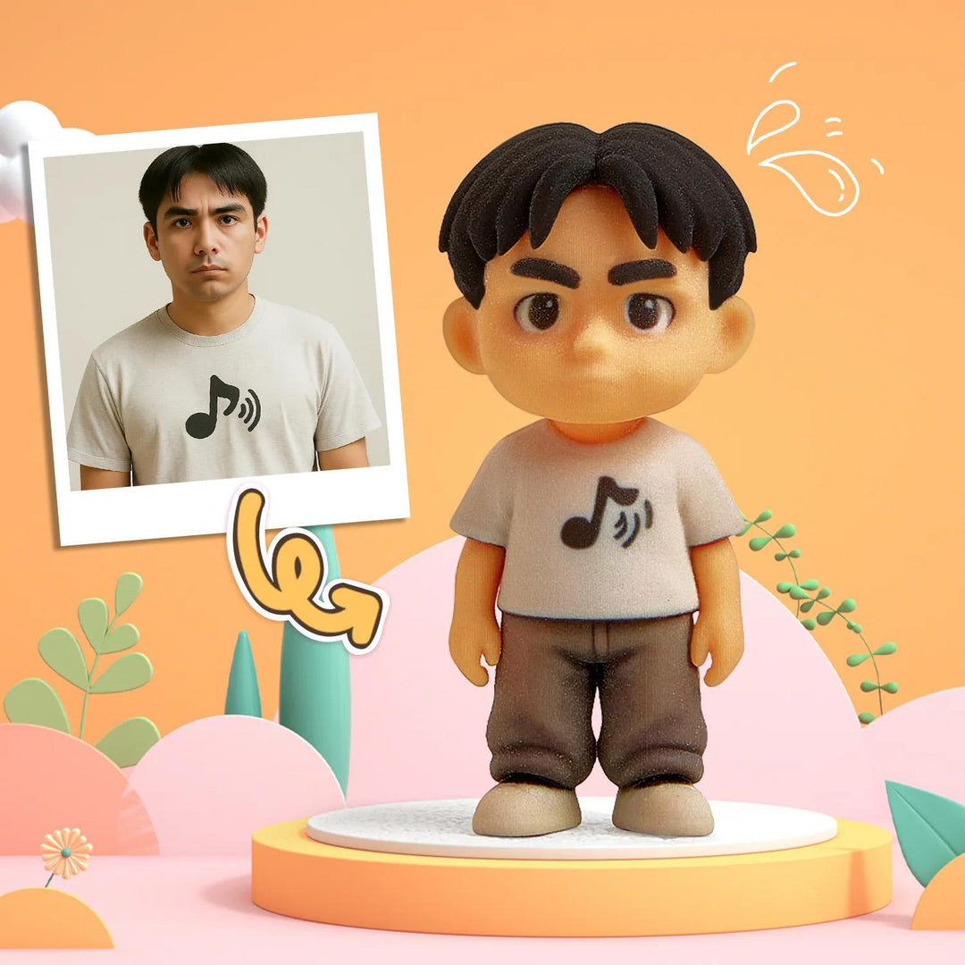 Custom 1 Person 3D Mini Figure From Your Photo Personalized Toy Figure Gifts For Kids (Production Time: 10-15 Business Days)