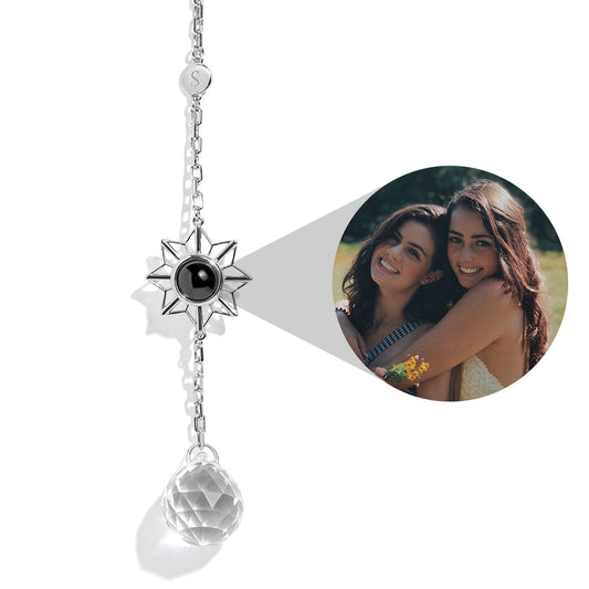 Personalized Photo Sun Flower Sun Catcher Projection Car Ornaments Memorial Gift Valentines Gift
