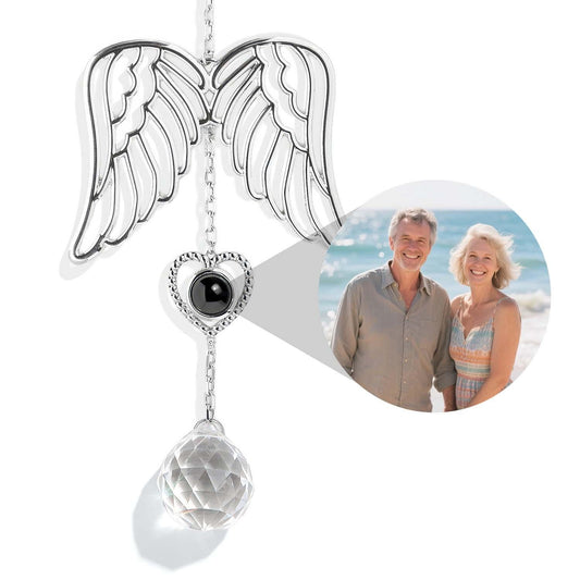 Personalized Guardian Angel Photo Sun Catcher Projection Car Ornaments Memorial Gift Valentines Gift