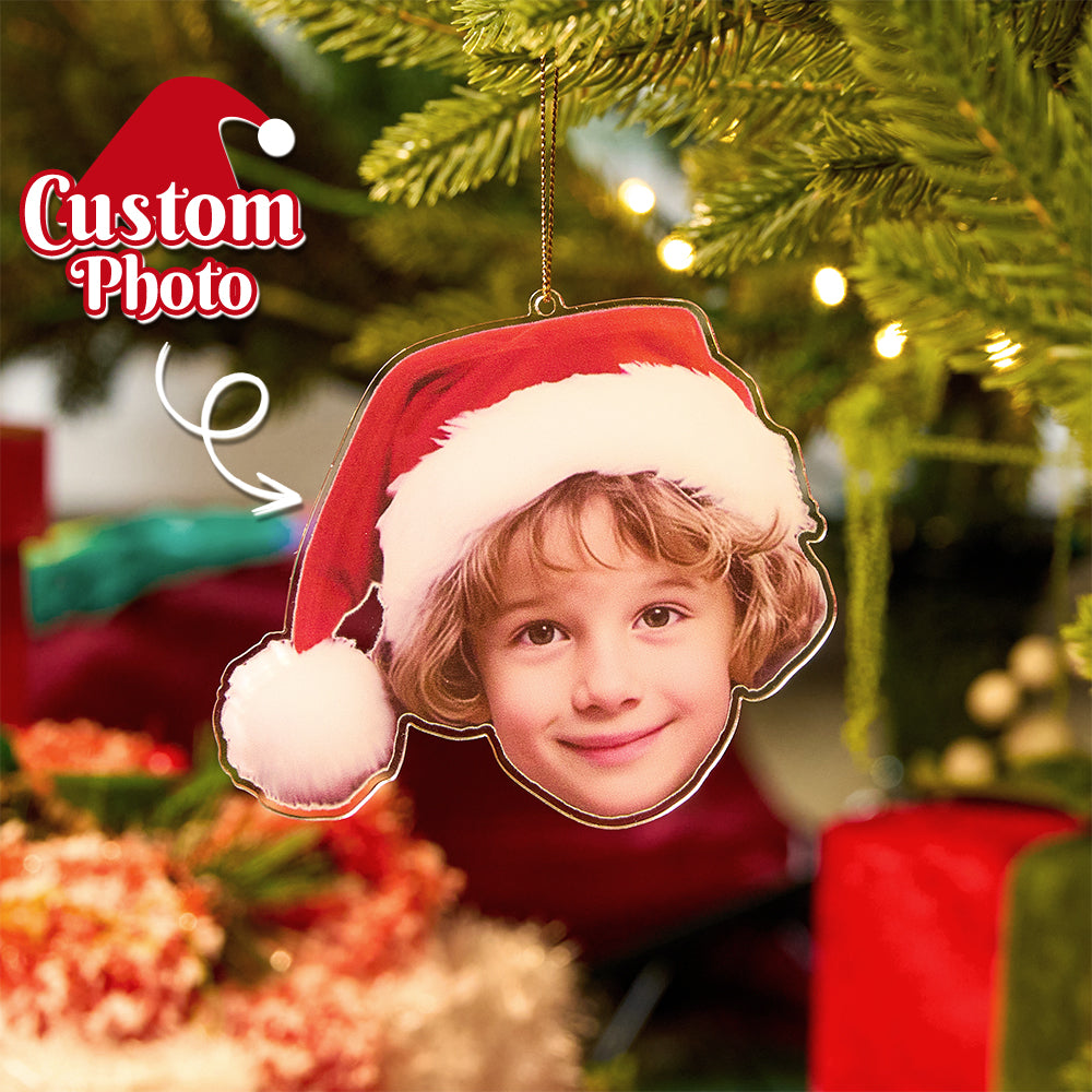 Custom Photo Personalized Head Acrylic Christmas Ornament Personalized Holiday Gift