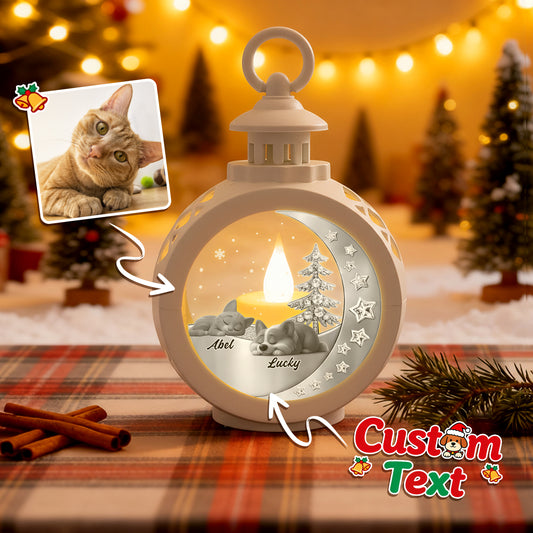 Custom 2 Pets Photo into Cartoon Style Ornament – Personalized Pet Name Christmas Gift for Pet Lovers