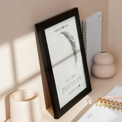 Custom Moon Phase Print Frame Anniversary Gifts for Her