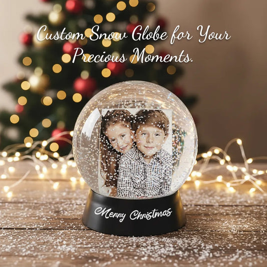 Personalized Photo Photo Snow Globe with Black Base Snow Globe Family Christmas Keepsake Valentines Gift