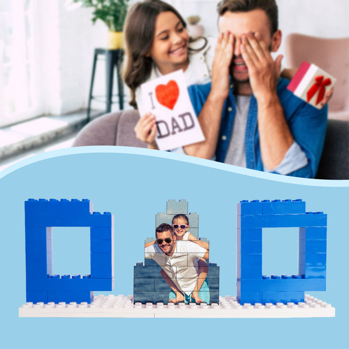 Personalized DAD and PAPA Photo Building Brick Puzzles Photo Block Father's Day Gifts