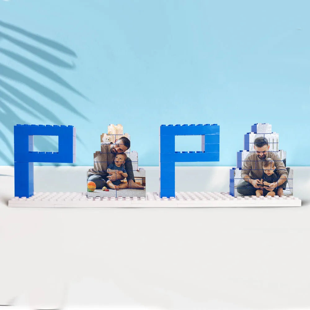 Personalized DAD and PAPA Photo Building Brick Puzzles Photo Block Father's Day Gifts