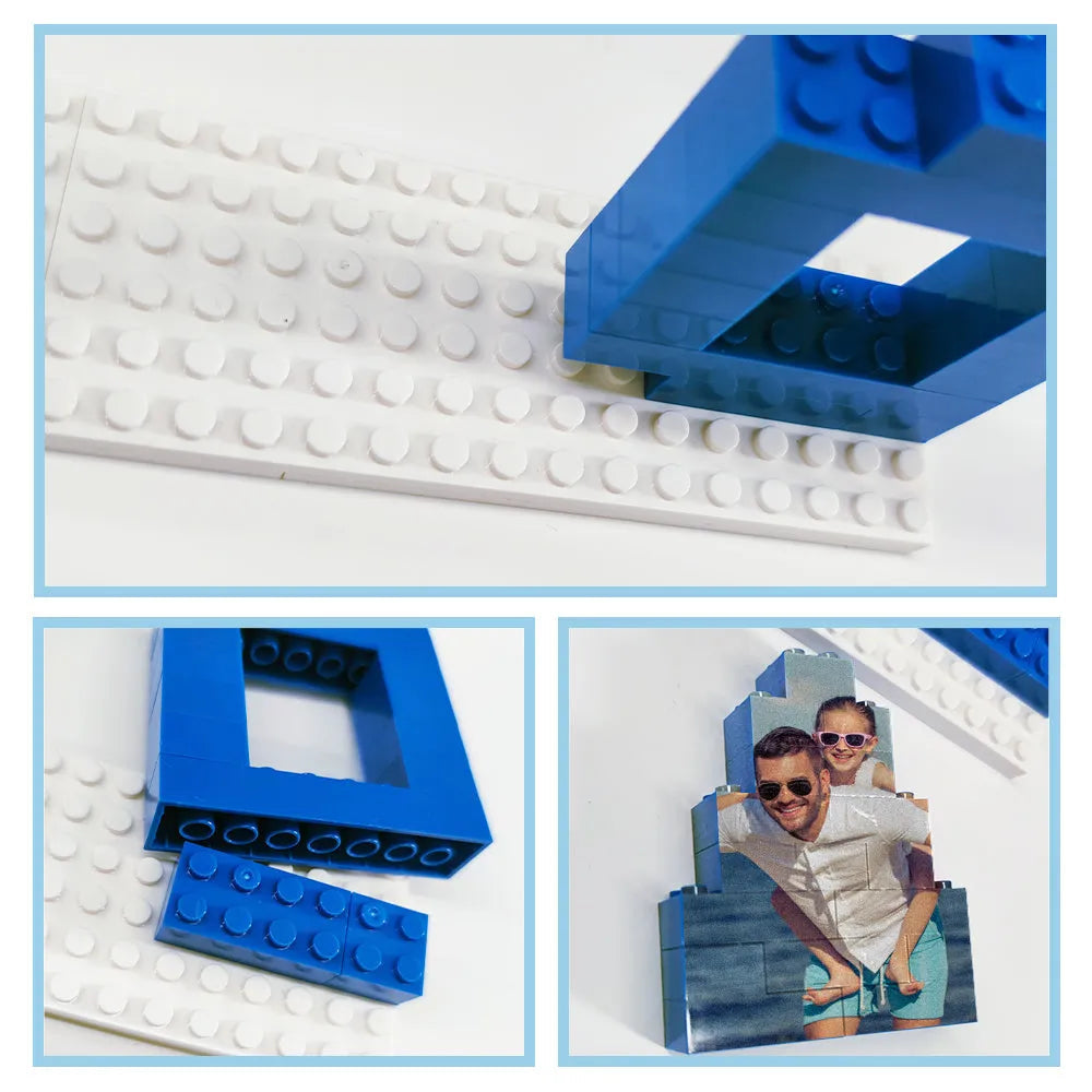 Personalized DAD and PAPA Photo Building Brick Puzzles Photo Block Father's Day Gifts