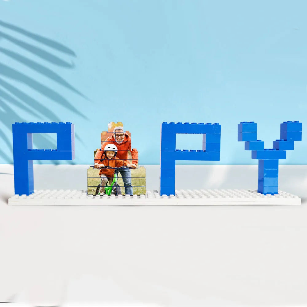 Personalized DAD and PAPA Photo Building Brick Puzzles Photo Block Father's Day Gifts